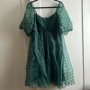 Green Polka Dot Holiday Dress